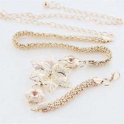 Belt Women's Lady Fashion Metal Chain Gold Color Belt Body Chain Elegant Unique Fashion High Quality Female Dress Decor Belts