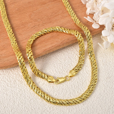 Hip Hop Chunky Chain Set Gold Layered Necklace  Bracelet Gothic Punk Jewelry Women's Bold Statement Piece