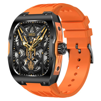 AK69 Fashion Smart Watch 1.95inch Amolde Screen Bluetooth Call Rotary Button Men Sport Fitness Tracker Smartwatch